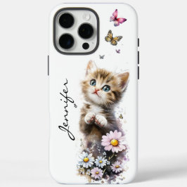 Funda iPhone 16 Pro Max Estuche Whimsical Adorable Cute Kitten para iPhone