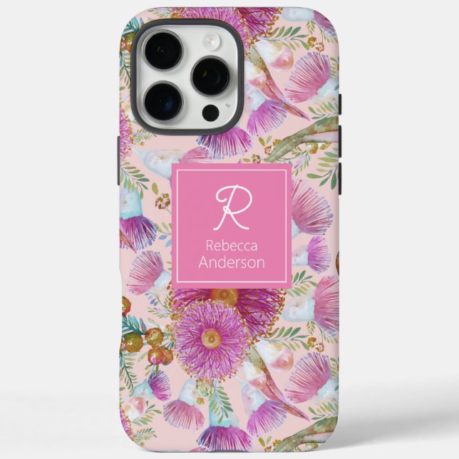 Funda iPhone 16 Pro Max Eucalyptus Y Wattle Pink Blooms (Reverso)
