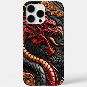 Funda iPhone 16 Pro Max Exhibición del Dragón Rojo Mítico