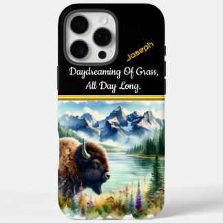 Funda iPhone 16 Pro Max Explorando el paisaje sereno con bizcochos de búfa