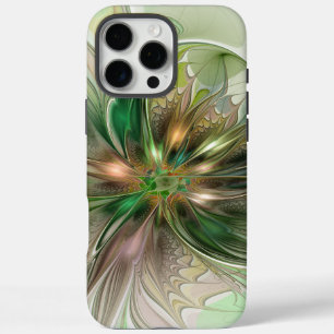 Funda iPhone 16 Pro Max Fantasía abstracta moderna y colorida de flor frac