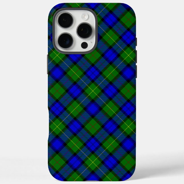 Funda iPhone 16 Pro Max Farquharson tartan chicha azul (Reverso)