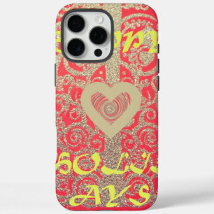 Funda iPhone 16 Pro Max Felices Fiestas Colores de diseño de corazón del P