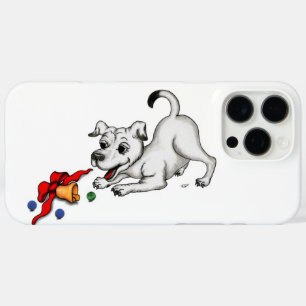 Funda iPhone 16 Pro Max ¡Feliz Navidad! Cachorro con bell y ball