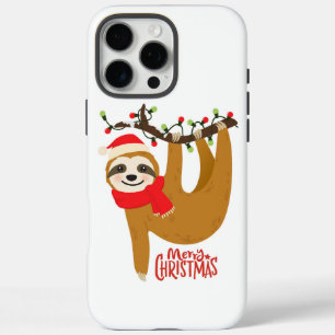 Funda iPhone 16 Pro Max Feliz Navidad Santa Perezoso Adorable