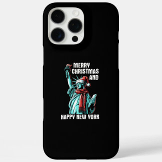 Funda iPhone 16 Pro Max Feliz Navidad Y Feliz Nueva York - Muñeco De Navid