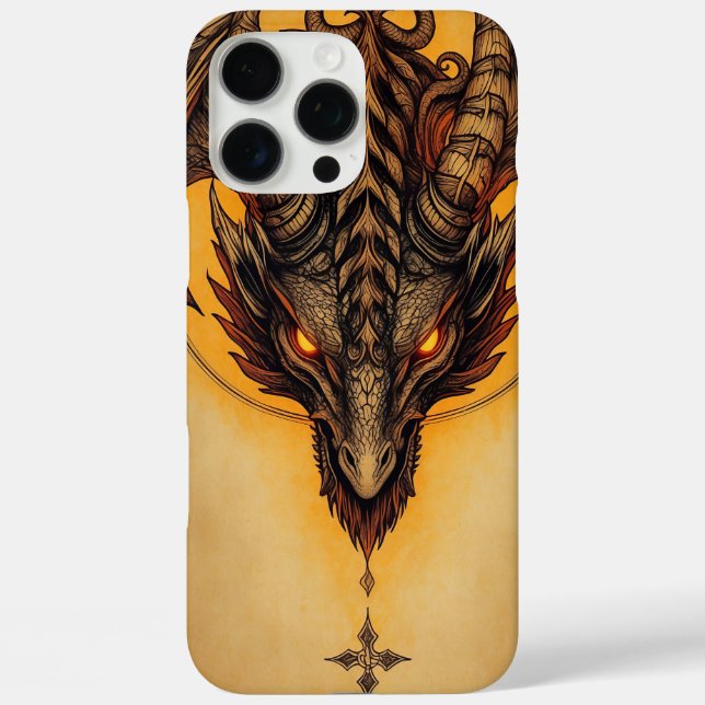 Funda iPhone 16 Pro Max Fiery Antiguo Dragón Fantasía Arte (Reverso )