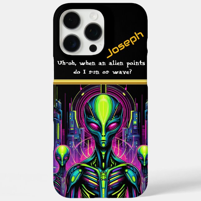 Funda iPhone 16 Pro Max Figura extraterrestre enigmática (Reverso )