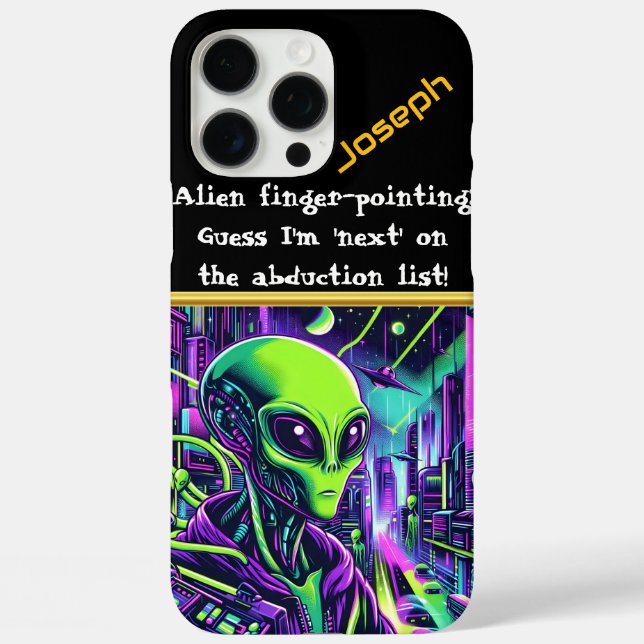 Funda iPhone 16 Pro Max Figura extraterritorial iluminada (Reverso )