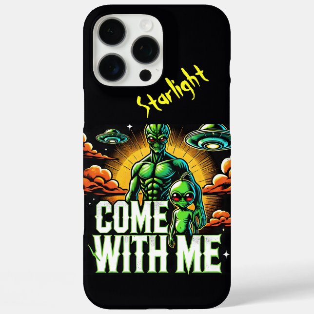 Funda iPhone 16 Pro Max Figuras alienígenas: Aventuras en el espacio (Reverso )