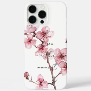 Funda iPhone 16 Pro Max Flor de cerezo rosa blanco