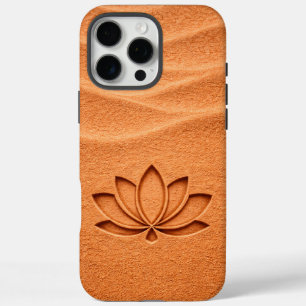 Funda iPhone 16 Pro Max Flor de Loto de Meditación en Arena de Terracota