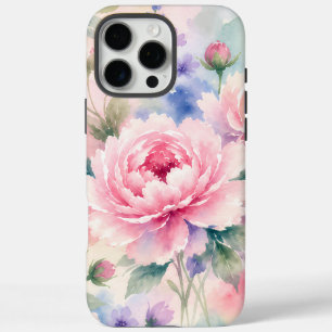 Funda iPhone 16 Pro Max Flor de peonía acuarela