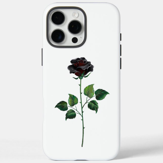 Funda iPhone 16 Pro Max Flor de rosa negra (Reverso)
