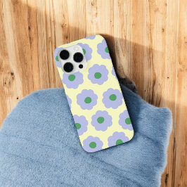Funda iPhone 16 Pro Max Flor verde azul retro Whimsical Preppy Hippie