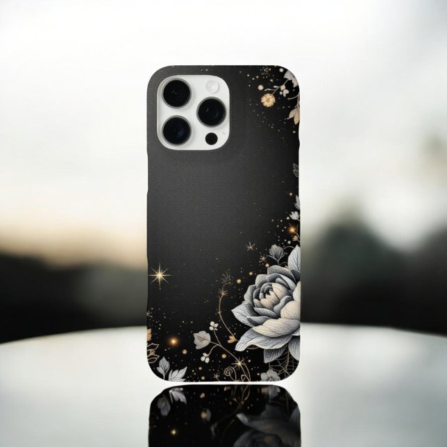 Funda iPhone 16 Pro Max Flora de moda: Acentos de oro (Subido por el creador)