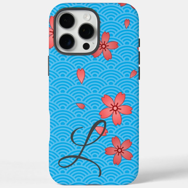 Funda iPhone 16 Pro Max Floral japonesa de cerezo (Reverso)