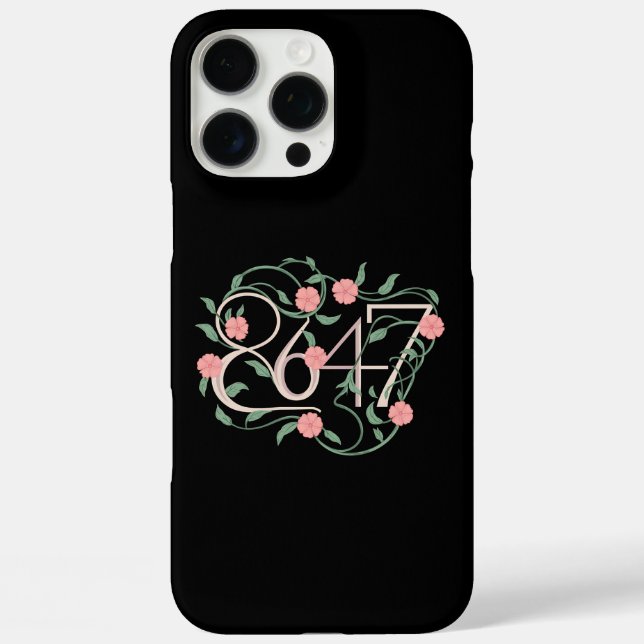 Funda iPhone 16 Pro Max Floral Sutil Anti Trump 8647 86 47 Boho (Reverso )