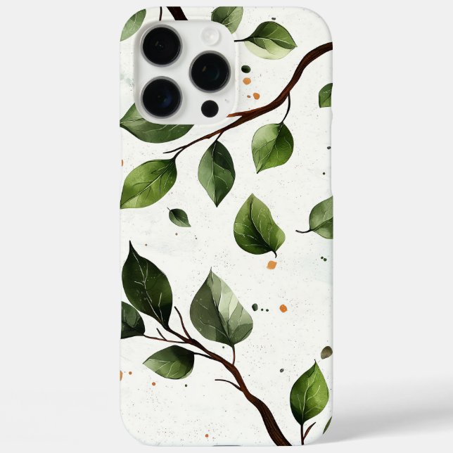 Funda iPhone 16 Pro Max Floral y hojas (Reverso )
