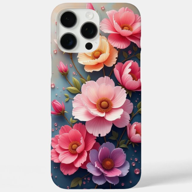 Funda iPhone 16 Pro Max Flores  (Reverso )