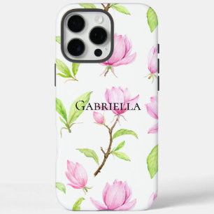 Funda iPhone 16 Pro Max Flores de magnolia rosa