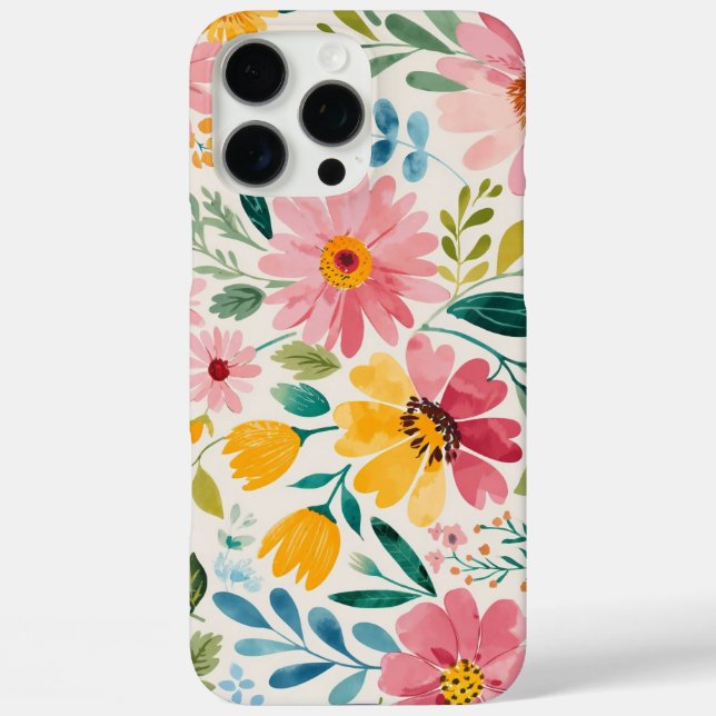 Funda iPhone 16 Pro Max Flores de primavera (Reverso )