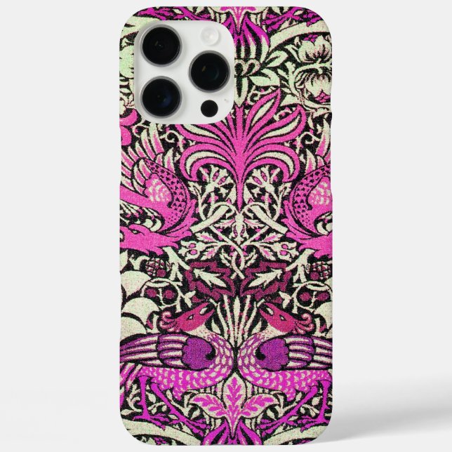 FUNDA iPhone 16 PRO MAX FLORES, PÁQUINAS Y DRAGONES (Reverso )