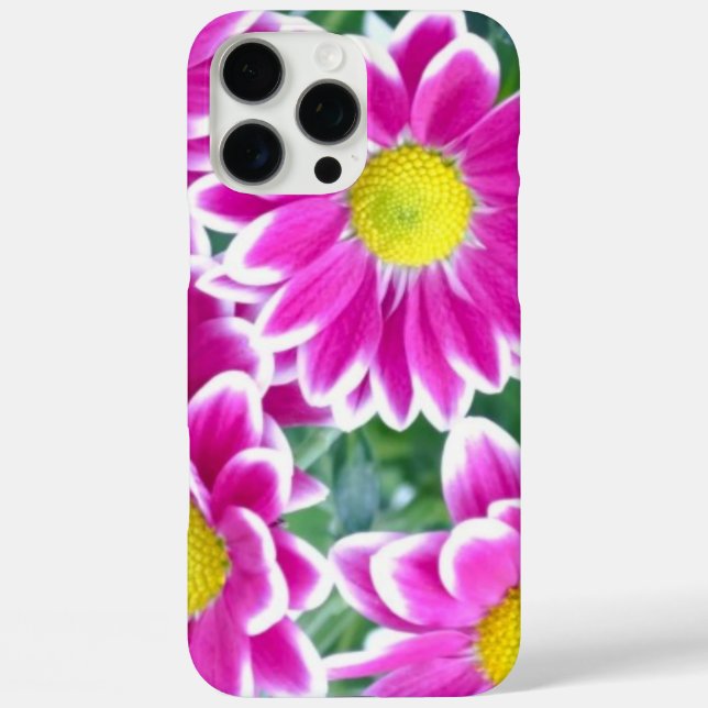 Funda iPhone 16 Pro Max Flores rosadas  (Reverso )