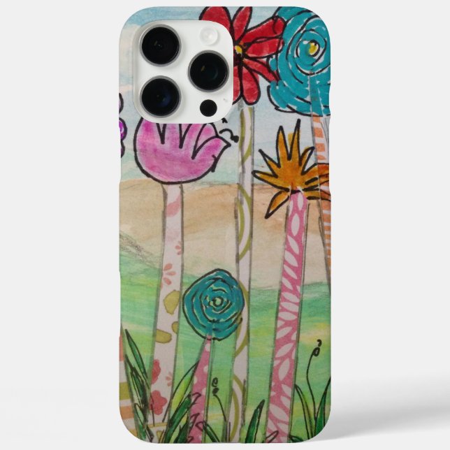 Funda iPhone 16 Pro Max Flores y tallas divertidas (Reverso )