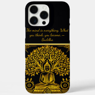 Funda iPhone 16 Pro Max Fondo de Leafy para el Buda de Oro