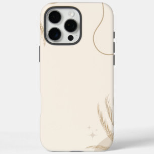 Funda iPhone 16 Pro Max Fondo de Linktree Estético Floral Marrón Beige  
