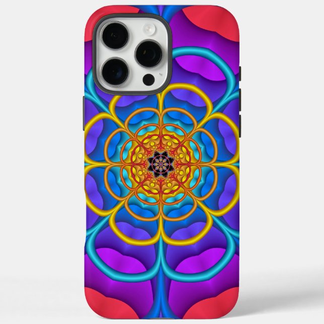 Funda iPhone 16 Pro Max Forma decorativa abstracta Flor (Reverso)