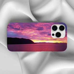 Funda iPhone 16 Pro Max Foto de amanecer rosa en el mar