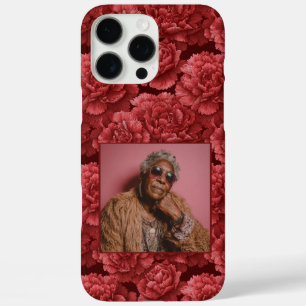 Funda iPhone 16 Pro Max Foto de flor de clavel, regalo para novia trendy