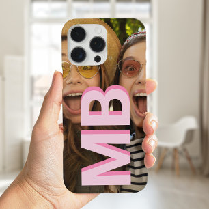 Funda iPhone 16 Pro Max Foto inicial del monograma Minimalista moderno