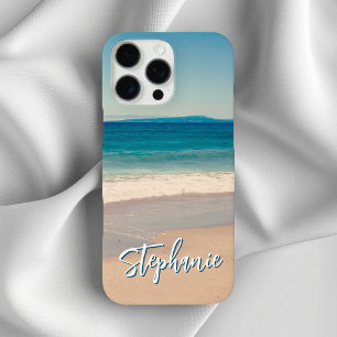 Funda iPhone 16 Pro Max Foto personalizada de playa Océano Azul