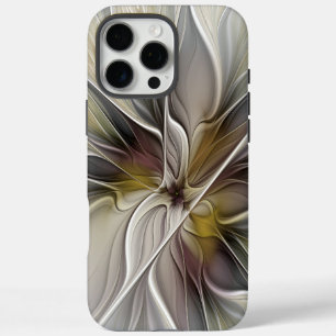 Funda iPhone 16 Pro Max Fractal floral, flor de fantasía con colores de la
