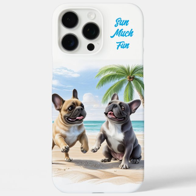 Funda iPhone 16 Pro Max Französische Bulldoggen Strand French Bulldog (Reverso )