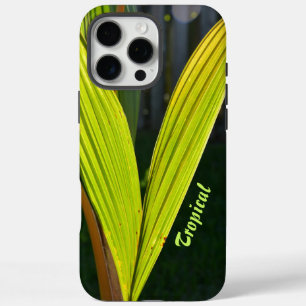 Funda iPhone 16 Pro Max Frondas de palma verdes tropicales personalizadas