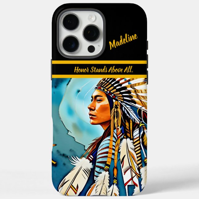 Funda iPhone 16 Pro Max Fuego de diseño tribal: Patrones nativos (Reverso)
