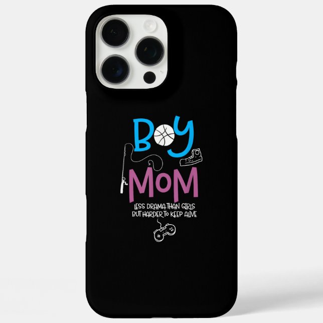 Funda iPhone 16 Pro Max Funny Mom of Boys Proud Mom Good Mothers Day (Reverso )