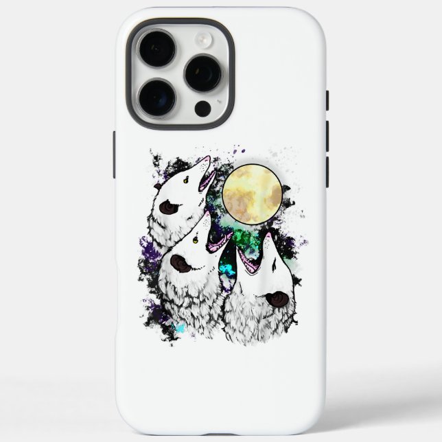 Funda iPhone 16 Pro Max Funny Opossum Moon Cute Screaming Possum (Reverso)