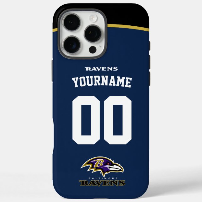 Funda iPhone 16 Pro Max Fútbol Americano de Ravens Personalizado (Reverso)