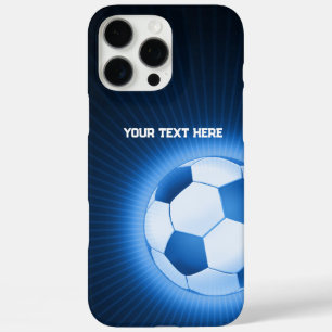 Funda iPhone 16 Pro Max Fútbol de moda azul Los mejores regalos deportiv