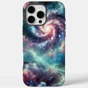 Funda iPhone 16 Pro Max Galaxia Espiral Nebulosa Cósmica Colorida y Estrel