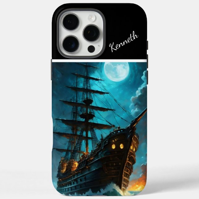 Funda iPhone 16 Pro Max Galeón de luz lunar (Reverso)