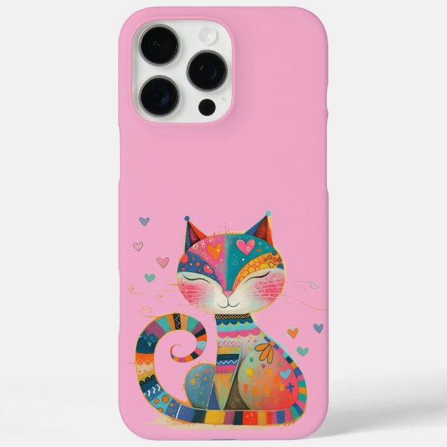 Funda iPhone 16 Pro Max Gato extravagante  (Reverso )