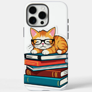 Funda iPhone 16 Pro Max Gato inteligente en una pila