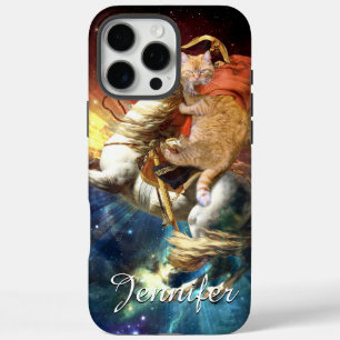 Funda iPhone 16 Pro Max Gato Napoleón en el espacio