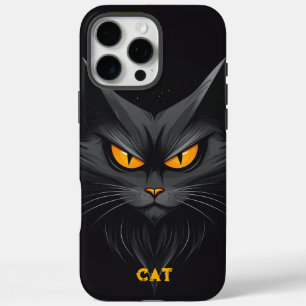 Funda iPhone 16 Pro Max Gato negro enojado personalizado